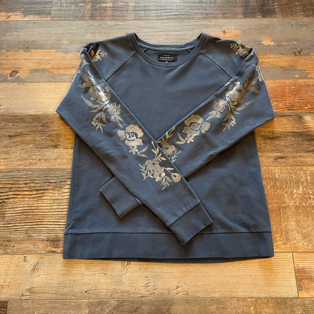 NWOT Lucky Brand Blue Sweatshirt, S
